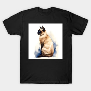 Watercolour effect Siamese Cat T-Shirt